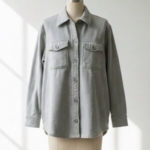 100% cotton Good American oversized sueded fleece plush shacket